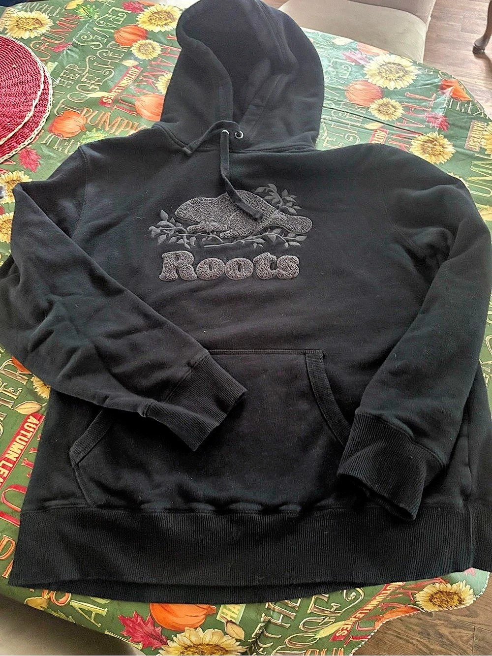 Roots Original Beaver Hoodie Men's Black Hoodie Size Large